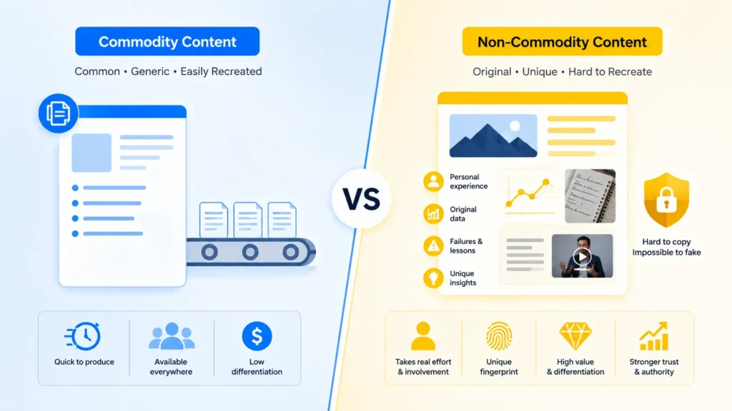 Commodity vs Non-Commodity Content