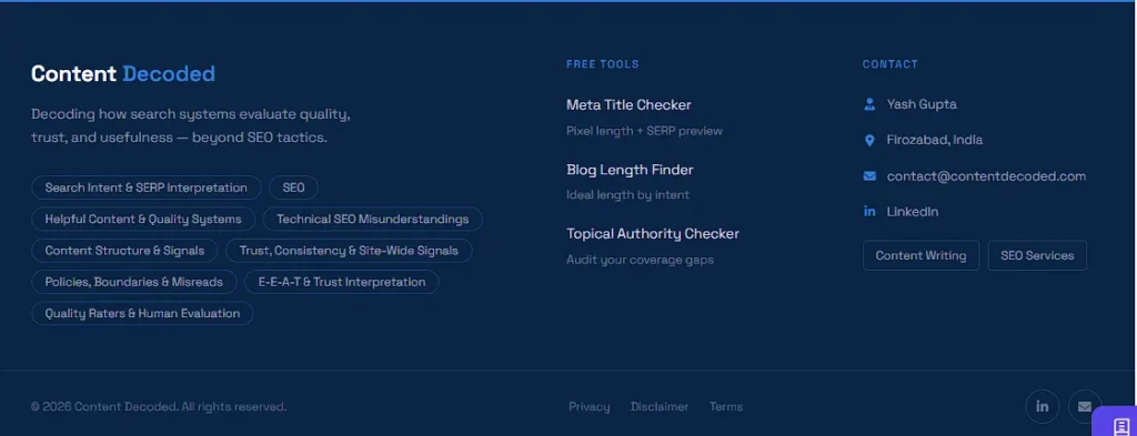Footer Links
