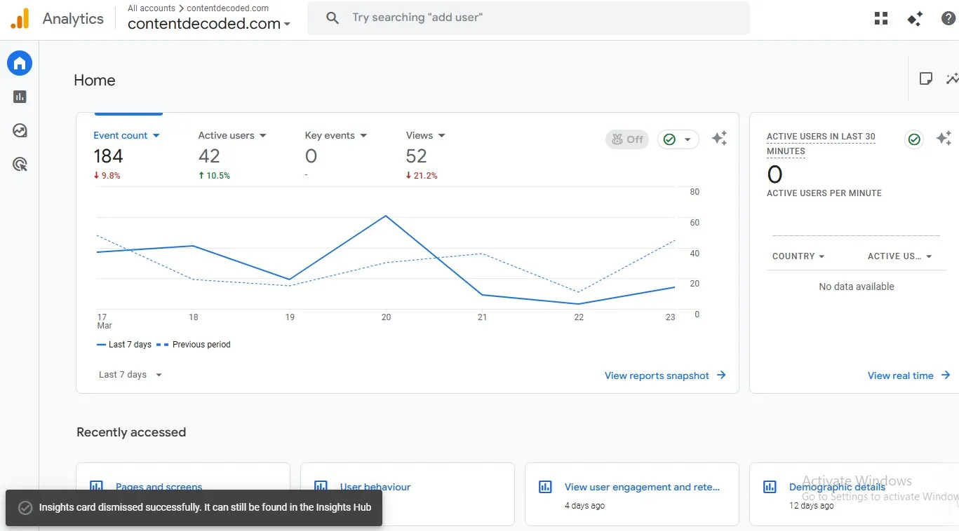 Google Analytics 4 interface