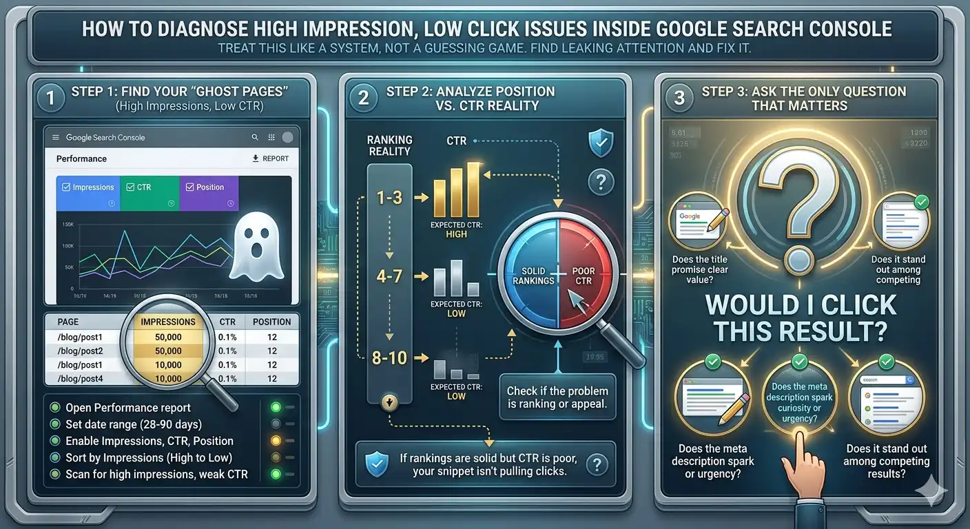 Diagnose high impression low click