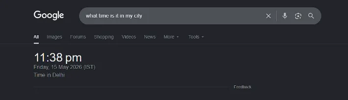 India Time Query Screenshot