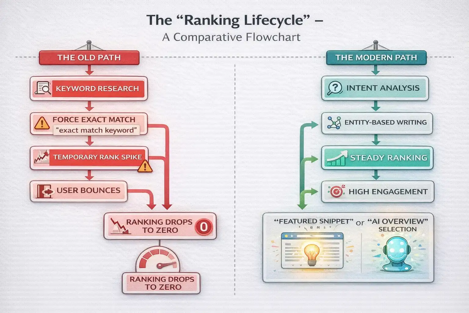 Old vs new keyword approach