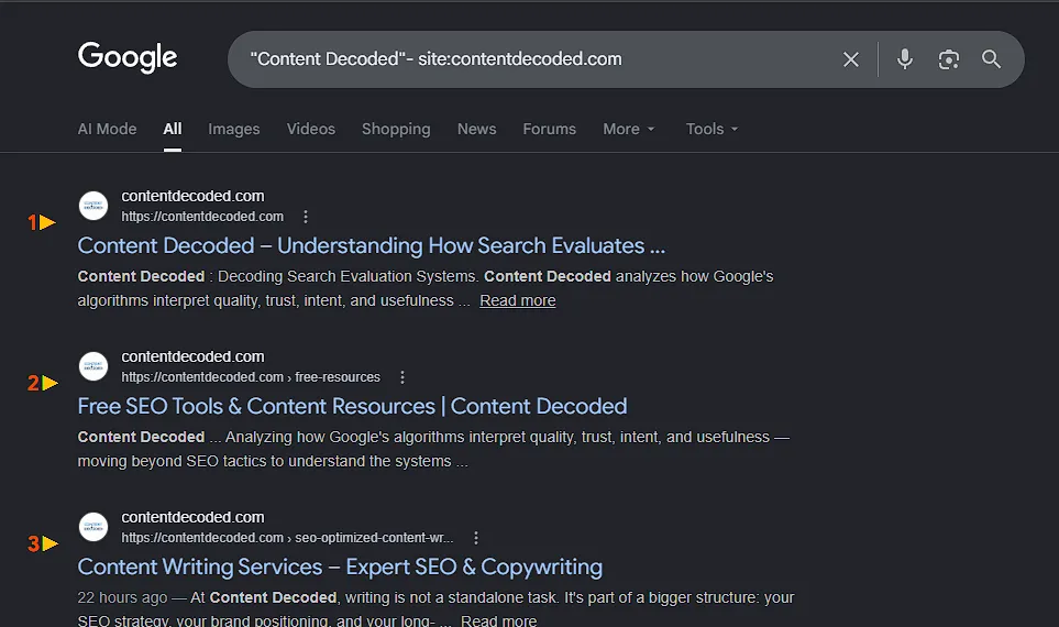 Screenshot Your Brand Name -site:yourdomain.com