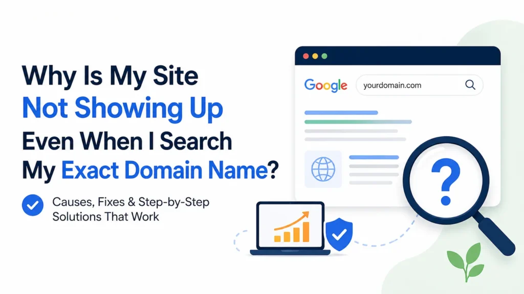 Site Not Showing Up When I Search My Exact Domain Name