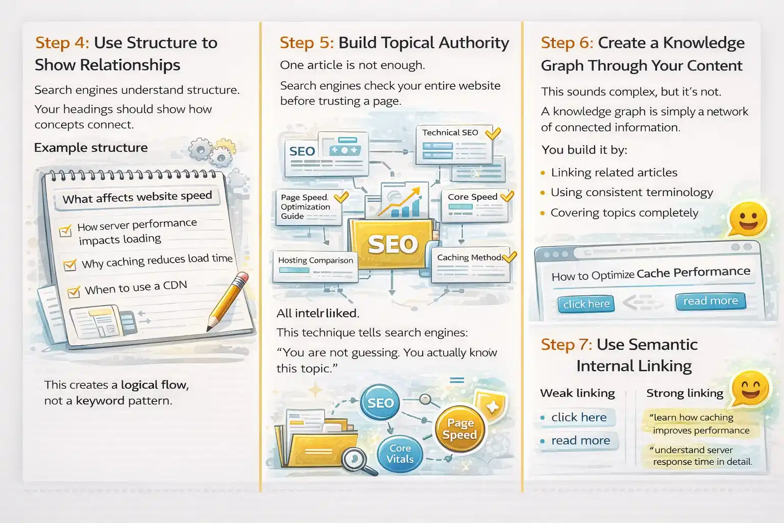 Topical authority steps