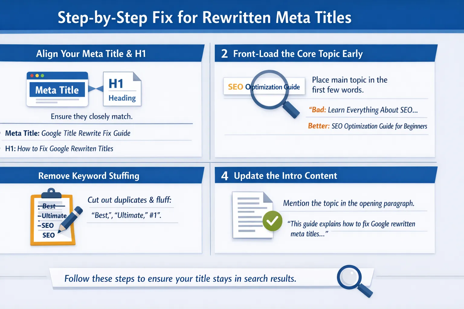 Step-by-Step Fix for Rewritten Meta Titles