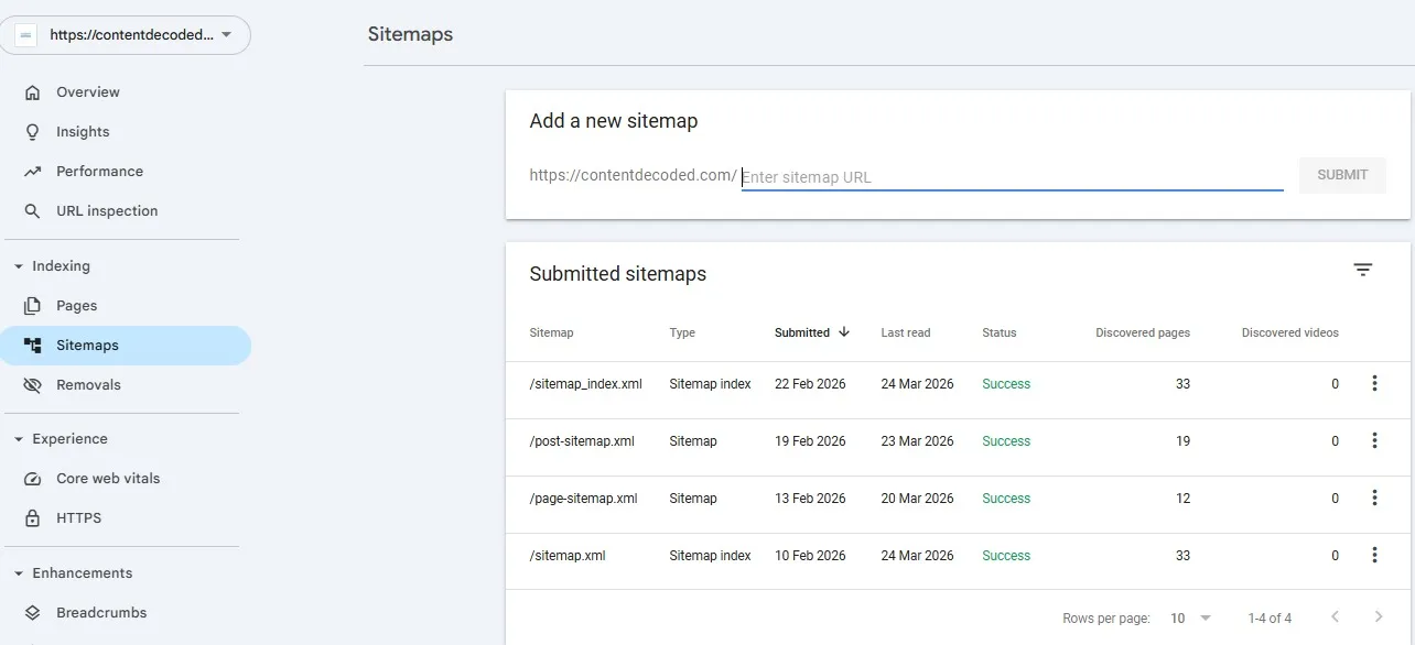 Submit sitemap to Google