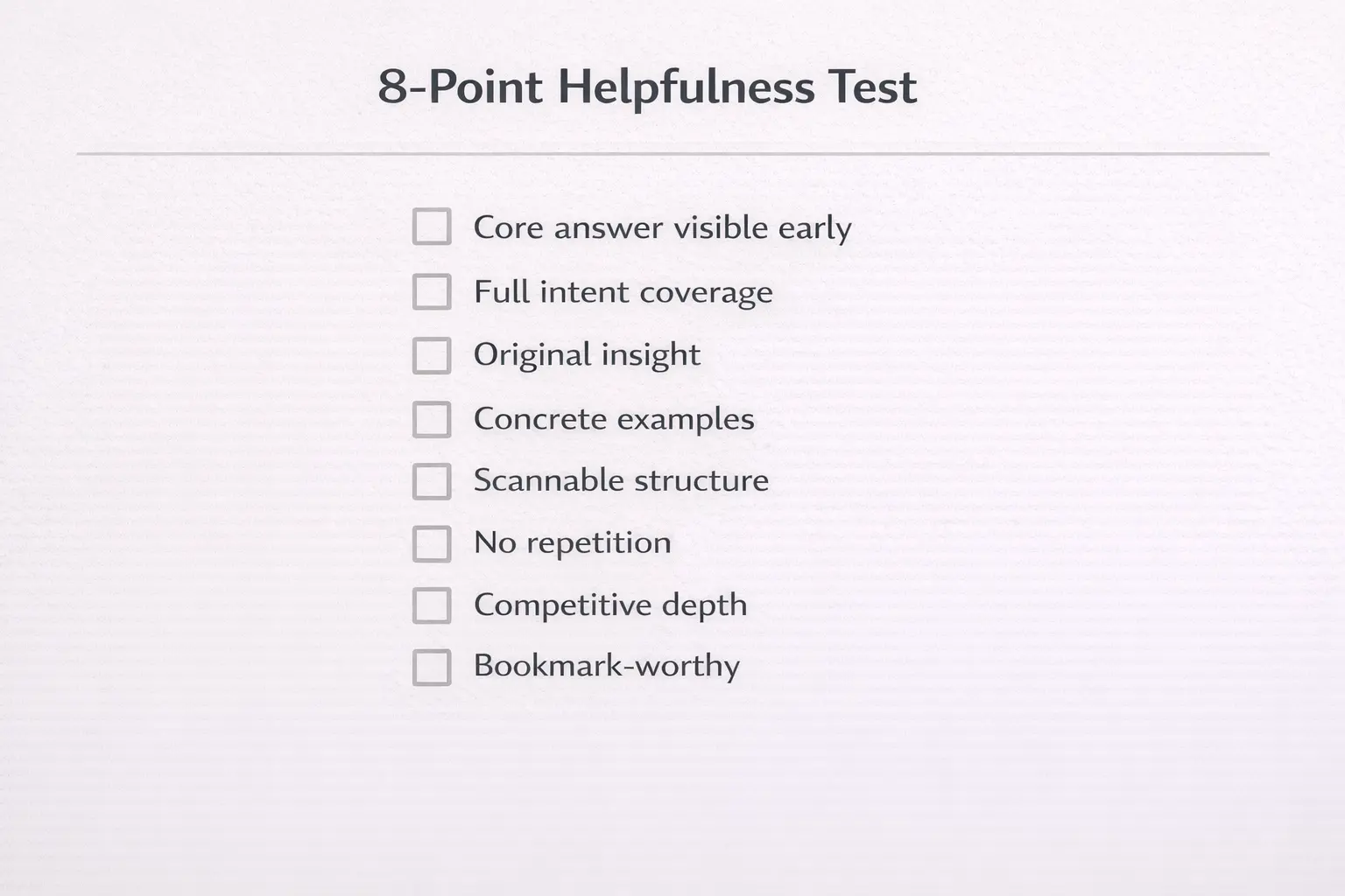 The 8-Point Helpfulness Test