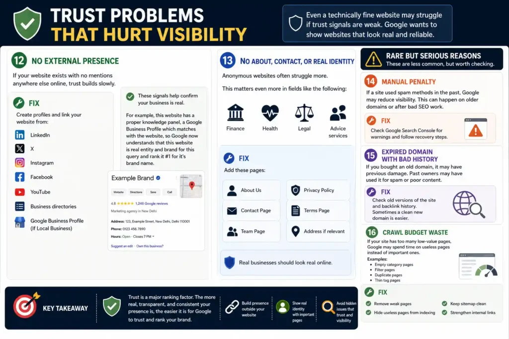 Trust and Rare Problems That Hurt Visibility