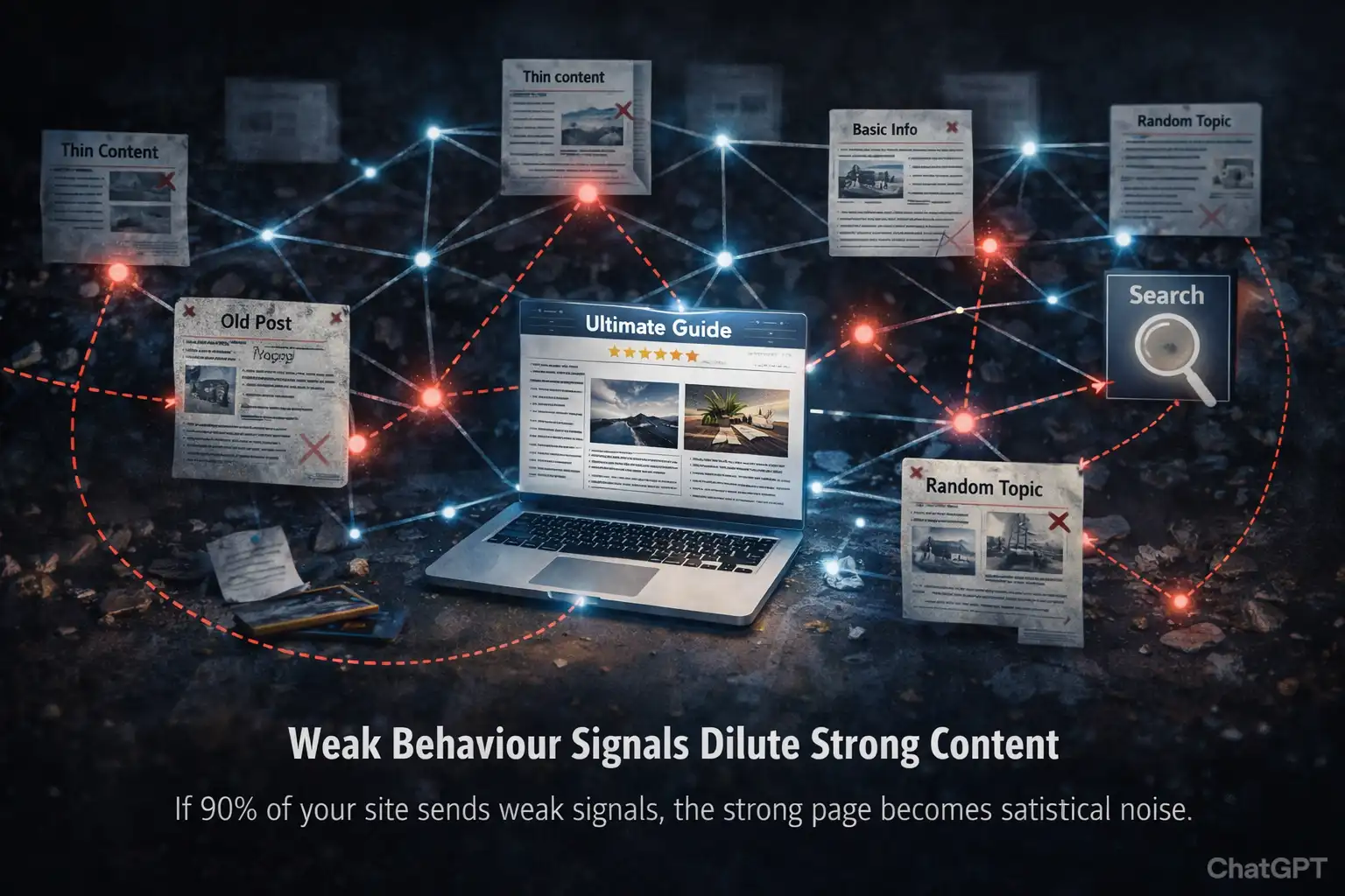 Weak website behaviour signals vs strong page