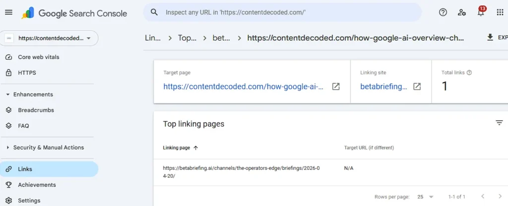 Why GSC Shows Some Links and Not Others