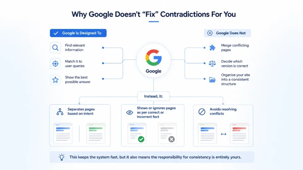 Why Google Doesn’t Fix Contradictions For You