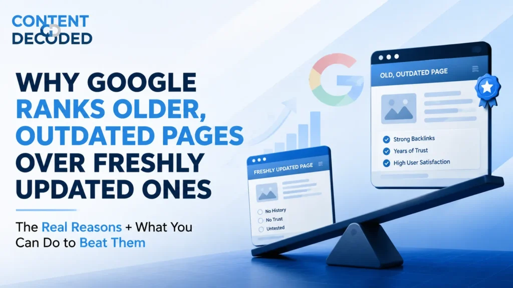 Why Google Ranks Older Pages Over Freshly Updated Ones