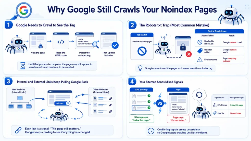 Why Google Still Crawls Your Noindex Pages