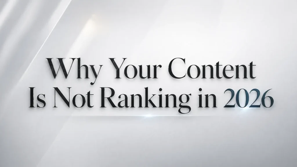 Why Your Content Is Not Ranking in 2026