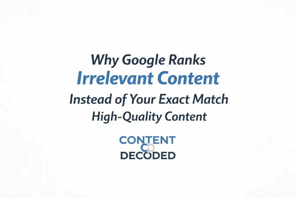 Why Your Exact-Match High-Quality Blog Not Rank Even in Top 100