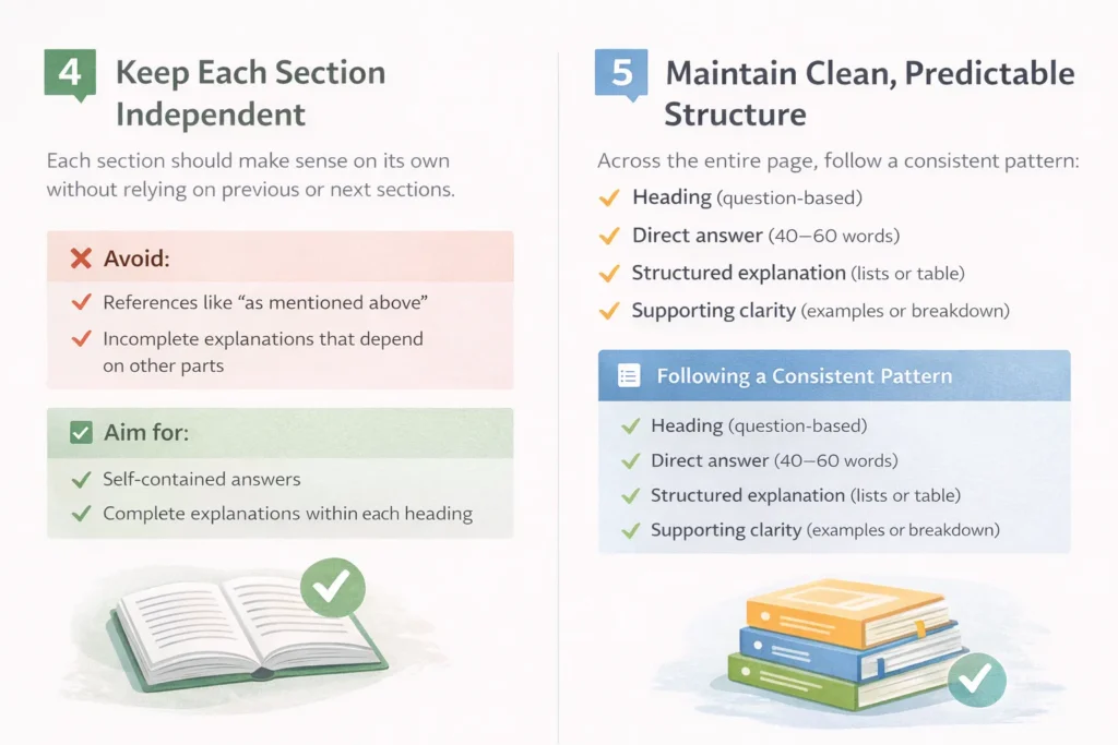 section independent and clean structure